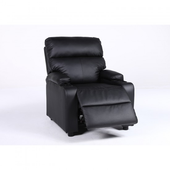 Πολυθρόνα Ανακλινόμενη ArteLibre RANA Μαύρο PU 80x95x103cm