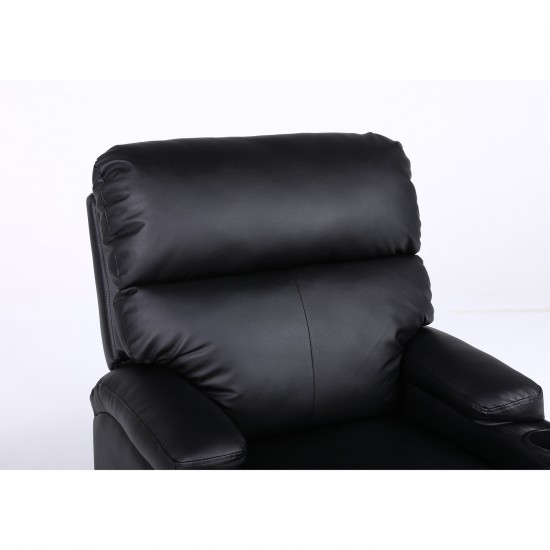 Πολυθρόνα Ανακλινόμενη ArteLibre RANA Μαύρο PU 80x95x103cm