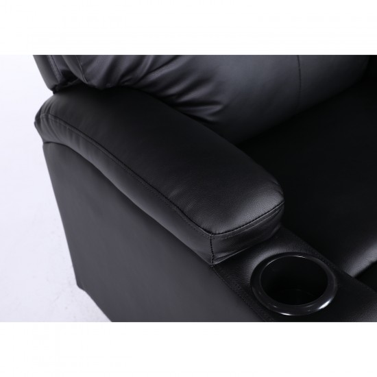 Πολυθρόνα Ανακλινόμενη ArteLibre RANA Μαύρο PU 80x95x103cm