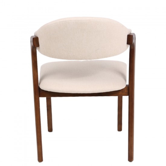 Καρέκλα Τραπεζαρίας ArteLibre ISMENE Μπεζ/Καρυδί Ξύλο/Ύφασμα 52.5x56x83cm