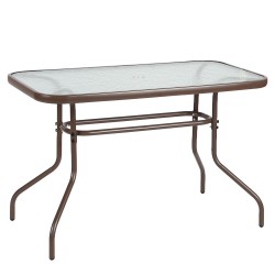Τραπέζι Κήπου ArteLibre VULCAN Καφέ Μέταλλο/Γυαλί 110x60x70cm
