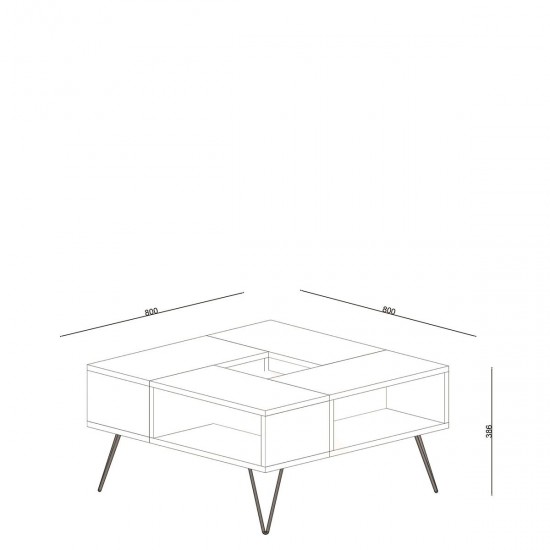 Τραπεζάκι Σαλονιού ArteLibre DONOUSA Δρυς/Μαύρο 80x80x38.6cm