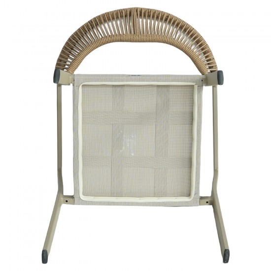 Πολυθρόνα Κήπου ArteLibre FIJI Μπεζ/Φυσικό Αλουμίνιο/Rattan 56x60x78cm