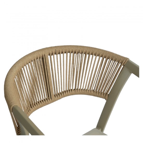 Πολυθρόνα Κήπου ArteLibre FIJI Μπεζ/Φυσικό Αλουμίνιο/Rattan 56x60x78cm