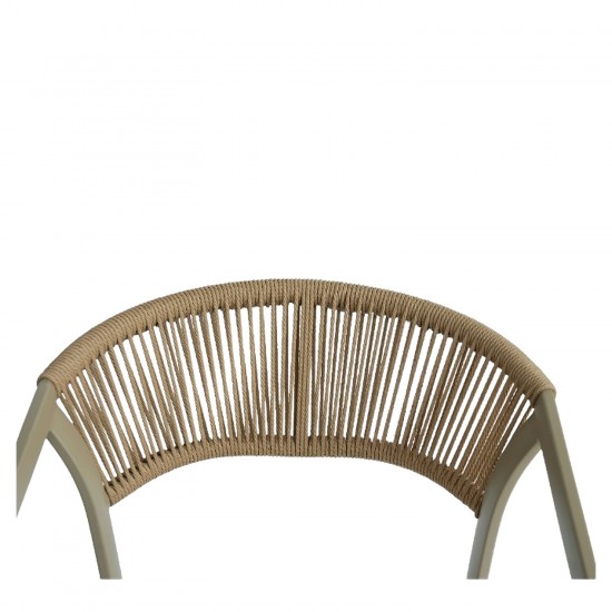 Πολυθρόνα Κήπου ArteLibre FIJI Μπεζ/Φυσικό Αλουμίνιο/Rattan 56x60x78cm