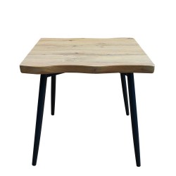 Τραπεζάκι Σαλονιού ArteLibre ALMADA Φυσικό/Μαύρο Μοριοσανίδα/Μέταλλο 60x60x45cm