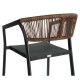Σκαμπό Bar ArteLibre SANTORINI Μαύρο/Φυσικό Αλουμίνιο/Rattan 55x56x99cm