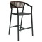 Σκαμπό Bar ArteLibre SANTORINI Μαύρο/Φυσικό Αλουμίνιο/Rattan 55x56x99cm