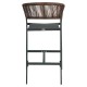 Σκαμπό Bar ArteLibre SANTORINI Μαύρο/Φυσικό Αλουμίνιο/Rattan 55x56x99cm