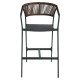 Σκαμπό Bar ArteLibre SANTORINI Μαύρο/Φυσικό Αλουμίνιο/Rattan 55x56x99cm