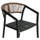 Σκαμπό Bar ArteLibre SANTORINI Μαύρο/Φυσικό Αλουμίνιο/Rattan 55x56x99cm