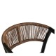 Σκαμπό Bar ArteLibre SANTORINI Μαύρο/Φυσικό Αλουμίνιο/Rattan 55x56x99cm