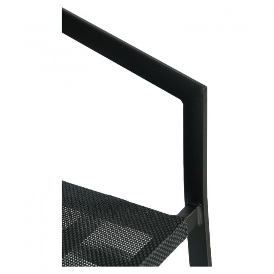 Σκαμπό Bar ArteLibre SANTORINI Μαύρο/Φυσικό Αλουμίνιο/Rattan 55x56x99cm