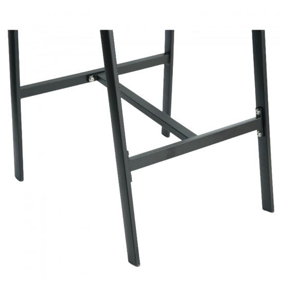 Σκαμπό Bar ArteLibre SANTORINI Μαύρο/Φυσικό Αλουμίνιο/Rattan 55x56x99cm