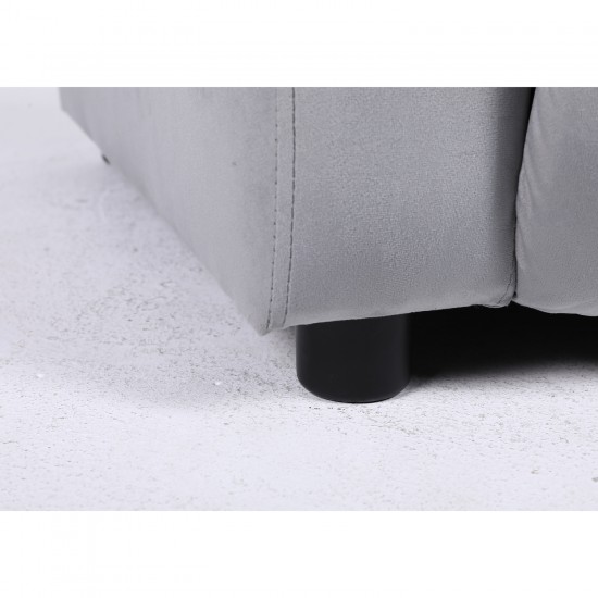 Πολυθρόνα Ανακλινόμενη ArteLibre RANA Γκρι Βελούδο 80x95x103cm