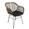 Καρέκλα Κήπου ArteLibre ATINIUS Φυσικό/Μαύρο Μέταλλο/Rattan 58x62x82cm