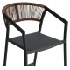 Σκαμπό Bar ArteLibre SANTORINI Ανθρακί/Φυσικό Αλουμίνιο/Rattan 55x56x99cm