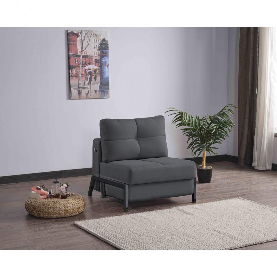 Πολυθρόνα ArteLibre OLIVER Σκούρο Γκρι 87x93x90cm