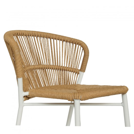 Καρέκλα Κήπου ArteLibre RIVIERA Λευκό/Φυσικό Αλουμίνιο/Rattan 57x61x79cm