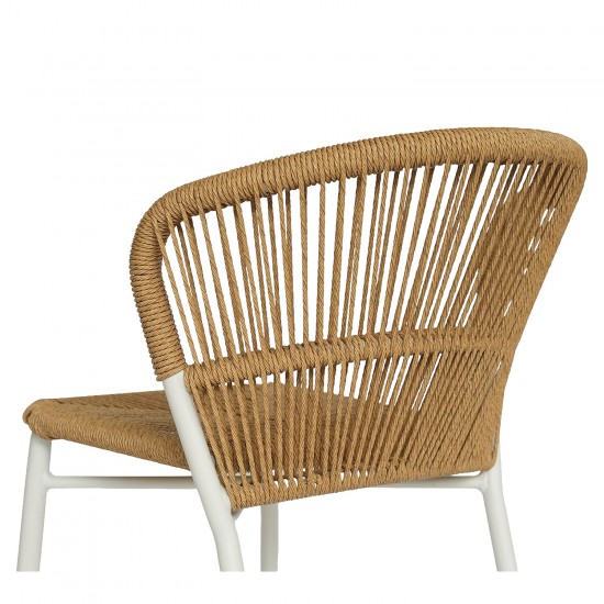 Καρέκλα Κήπου ArteLibre RIVIERA Λευκό/Φυσικό Αλουμίνιο/Rattan 57x61x79cm