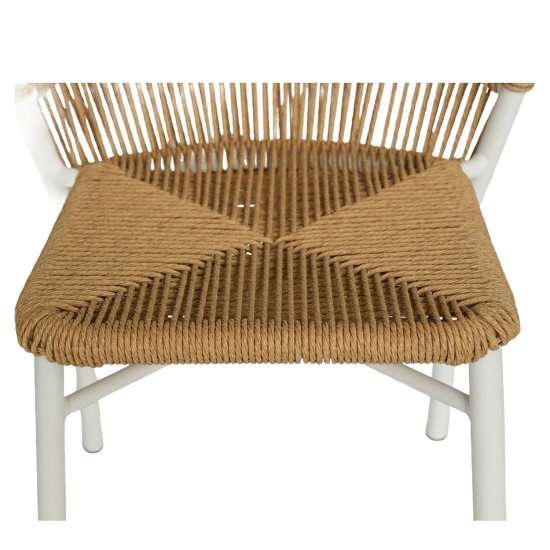 Καρέκλα Κήπου ArteLibre RIVIERA Λευκό/Φυσικό Αλουμίνιο/Rattan 57x61x79cm