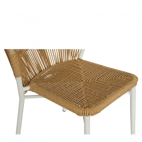 Καρέκλα Κήπου ArteLibre RIVIERA Λευκό/Φυσικό Αλουμίνιο/Rattan 57x61x79cm