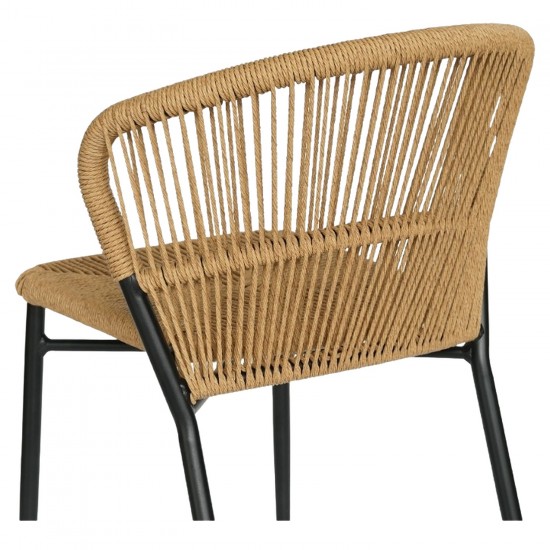 Καρέκλα Κήπου ArteLibre RIVIERA Μαύρο/Φυσικό Αλουμίνιο/Rattan 57x61x79cm