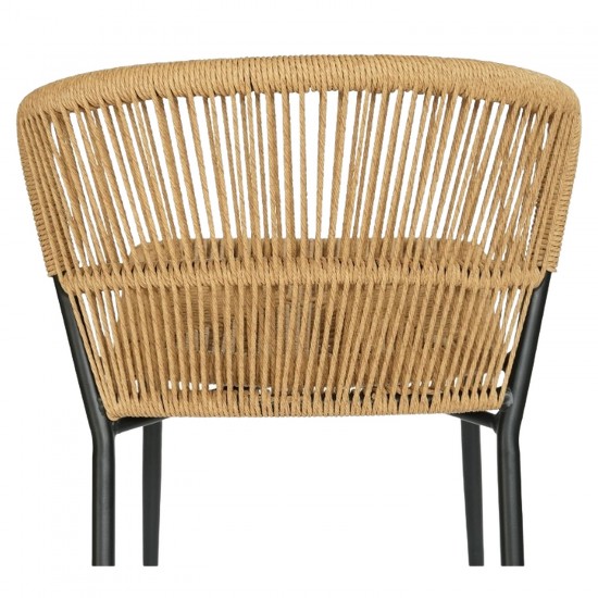 Καρέκλα Κήπου ArteLibre RIVIERA Μαύρο/Φυσικό Αλουμίνιο/Rattan 57x61x79cm
