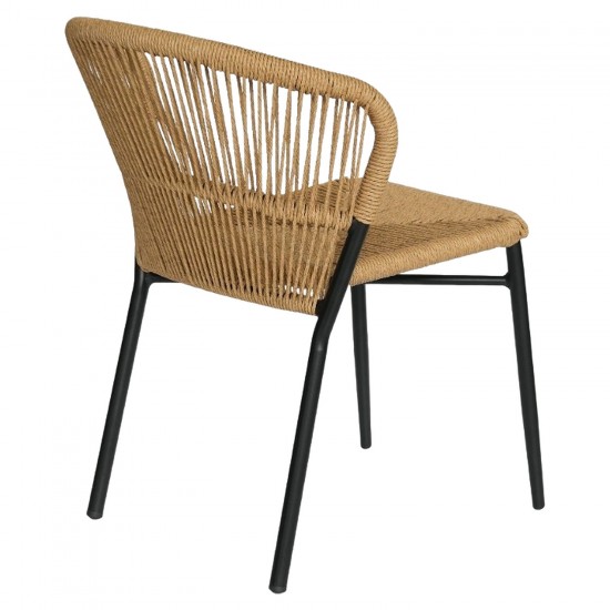 Καρέκλα Κήπου ArteLibre RIVIERA Μαύρο/Φυσικό Αλουμίνιο/Rattan 57x61x79cm