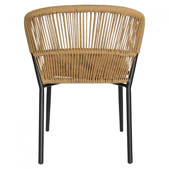 Καρέκλα Κήπου ArteLibre RIVIERA Μαύρο/Φυσικό Αλουμίνιο/Rattan 57x61x79cm
