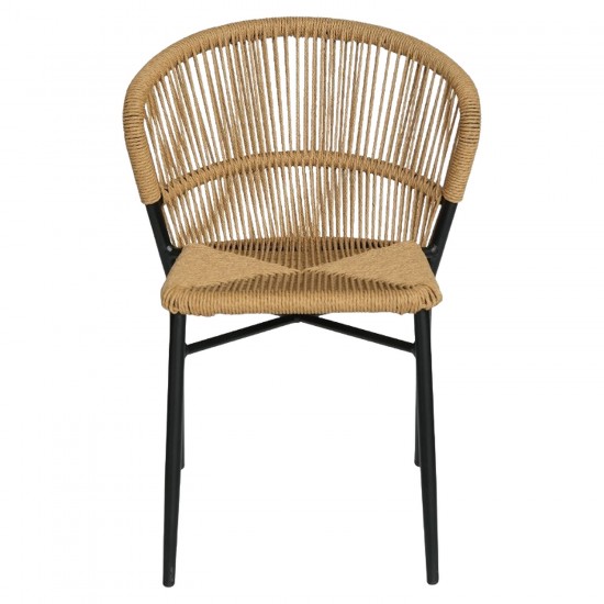 Καρέκλα Κήπου ArteLibre RIVIERA Μαύρο/Φυσικό Αλουμίνιο/Rattan 57x61x79cm