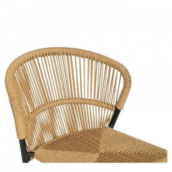 Καρέκλα Κήπου ArteLibre RIVIERA Μαύρο/Φυσικό Αλουμίνιο/Rattan 57x61x79cm