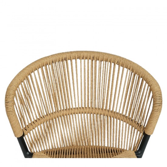 Καρέκλα Κήπου ArteLibre RIVIERA Μαύρο/Φυσικό Αλουμίνιο/Rattan 57x61x79cm