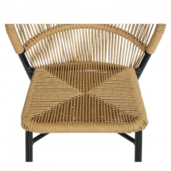 Καρέκλα Κήπου ArteLibre RIVIERA Μαύρο/Φυσικό Αλουμίνιο/Rattan 57x61x79cm