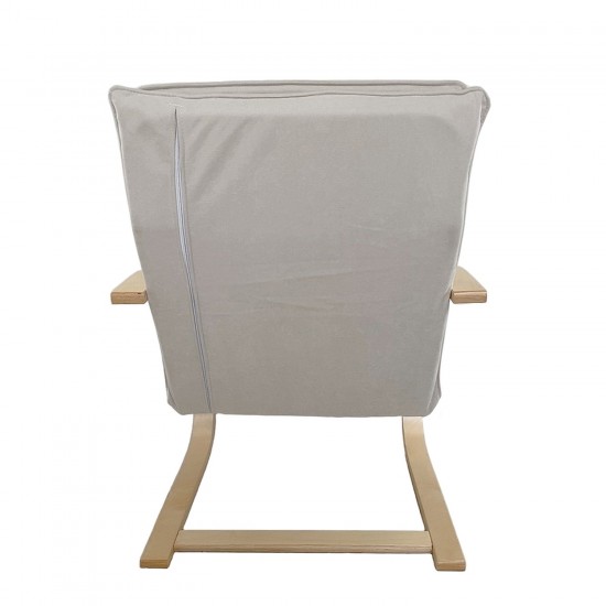 Πολυθρόνα ArteLibre VESNA Μπεζ/Φυσικό Ύφασμα/Ξύλο 67x78x92cm