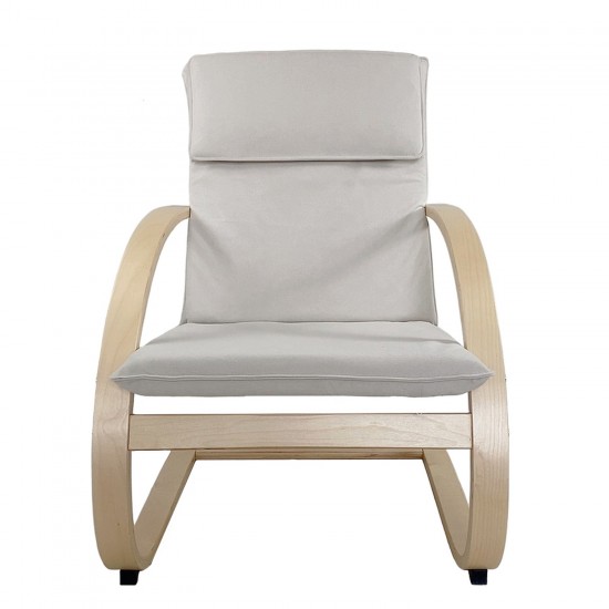 Πολυθρόνα ArteLibre VESNA Μπεζ/Φυσικό Ύφασμα/Ξύλο 67x78x92cm