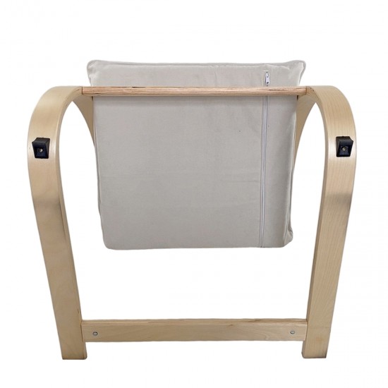 Πολυθρόνα ArteLibre VESNA Μπεζ/Φυσικό Ύφασμα/Ξύλο 67x78x92cm