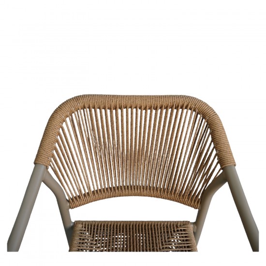 Πολυθρόνα Κήπου ArteLibre MOOREA Μπεζ/Φυσικό Αλουμίνιο/Rattan 58x56x79cm
