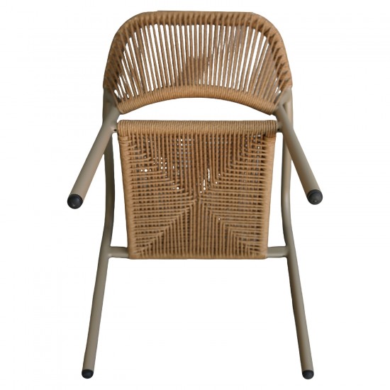 Πολυθρόνα Κήπου ArteLibre MOOREA Μπεζ/Φυσικό Αλουμίνιο/Rattan 58x56x79cm