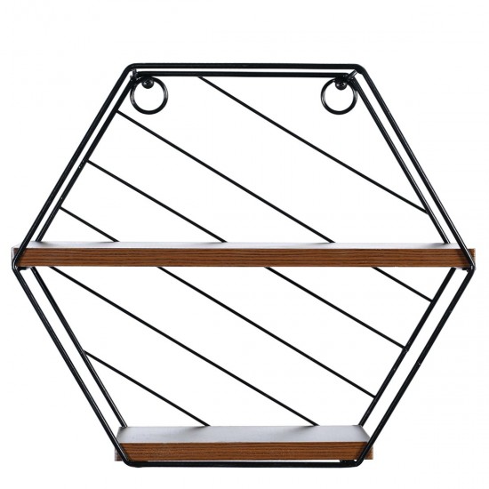 Ράφι Τοίχου ArteLibre SALERNO Μαύρο/Καφέ MDF/Μέταλλο 31x11x27cm