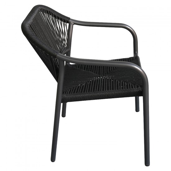 Πολυθρόνα Κήπου ArteLibre MOOREA Ανθρακί Αλουμίνιο/Rattan 58x56x79cm