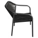 Πολυθρόνα Κήπου ArteLibre MOOREA Ανθρακί Αλουμίνιο/Rattan 58x56x79cm