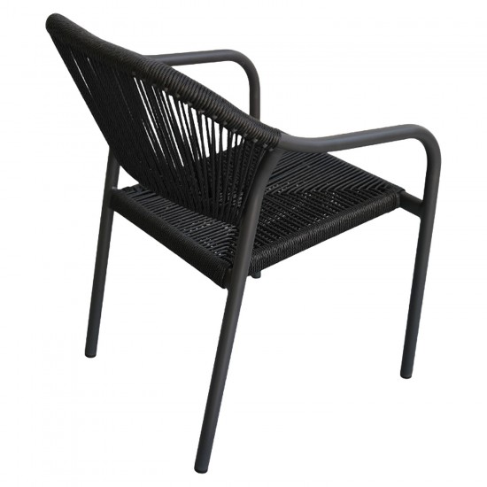Πολυθρόνα Κήπου ArteLibre MOOREA Ανθρακί Αλουμίνιο/Rattan 58x56x79cm