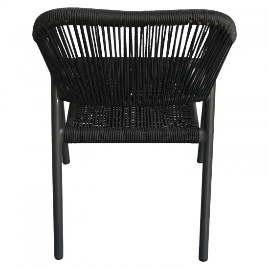 Πολυθρόνα Κήπου ArteLibre MOOREA Ανθρακί Αλουμίνιο/Rattan 58x56x79cm