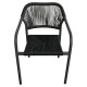 Πολυθρόνα Κήπου ArteLibre MOOREA Ανθρακί Αλουμίνιο/Rattan 58x56x79cm