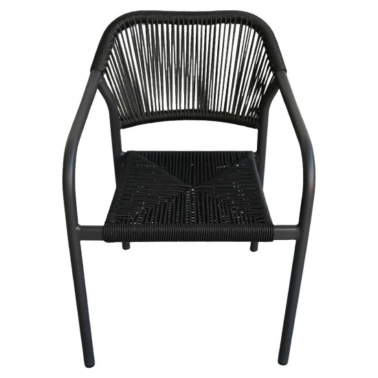 Πολυθρόνα Κήπου ArteLibre MOOREA Ανθρακί Αλουμίνιο/Rattan 58x56x79cm