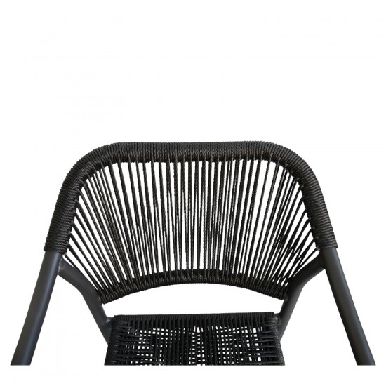 Πολυθρόνα Κήπου ArteLibre MOOREA Ανθρακί Αλουμίνιο/Rattan 58x56x79cm