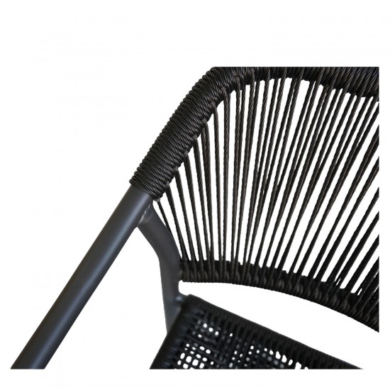 Πολυθρόνα Κήπου ArteLibre MOOREA Ανθρακί Αλουμίνιο/Rattan 58x56x79cm