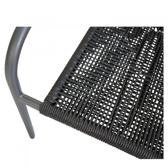Πολυθρόνα Κήπου ArteLibre MOOREA Ανθρακί Αλουμίνιο/Rattan 58x56x79cm