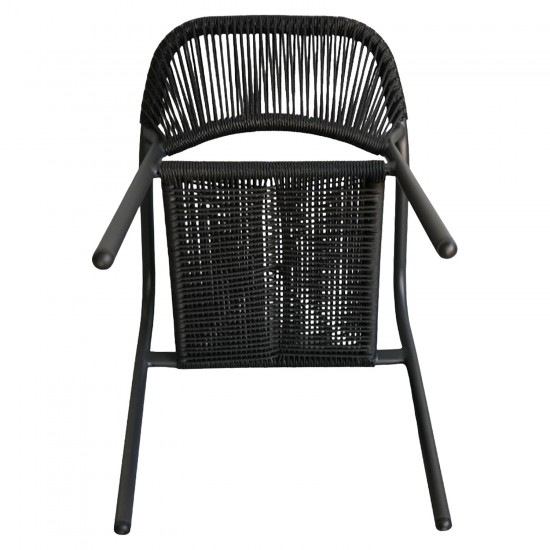Πολυθρόνα Κήπου ArteLibre MOOREA Ανθρακί Αλουμίνιο/Rattan 58x56x79cm
